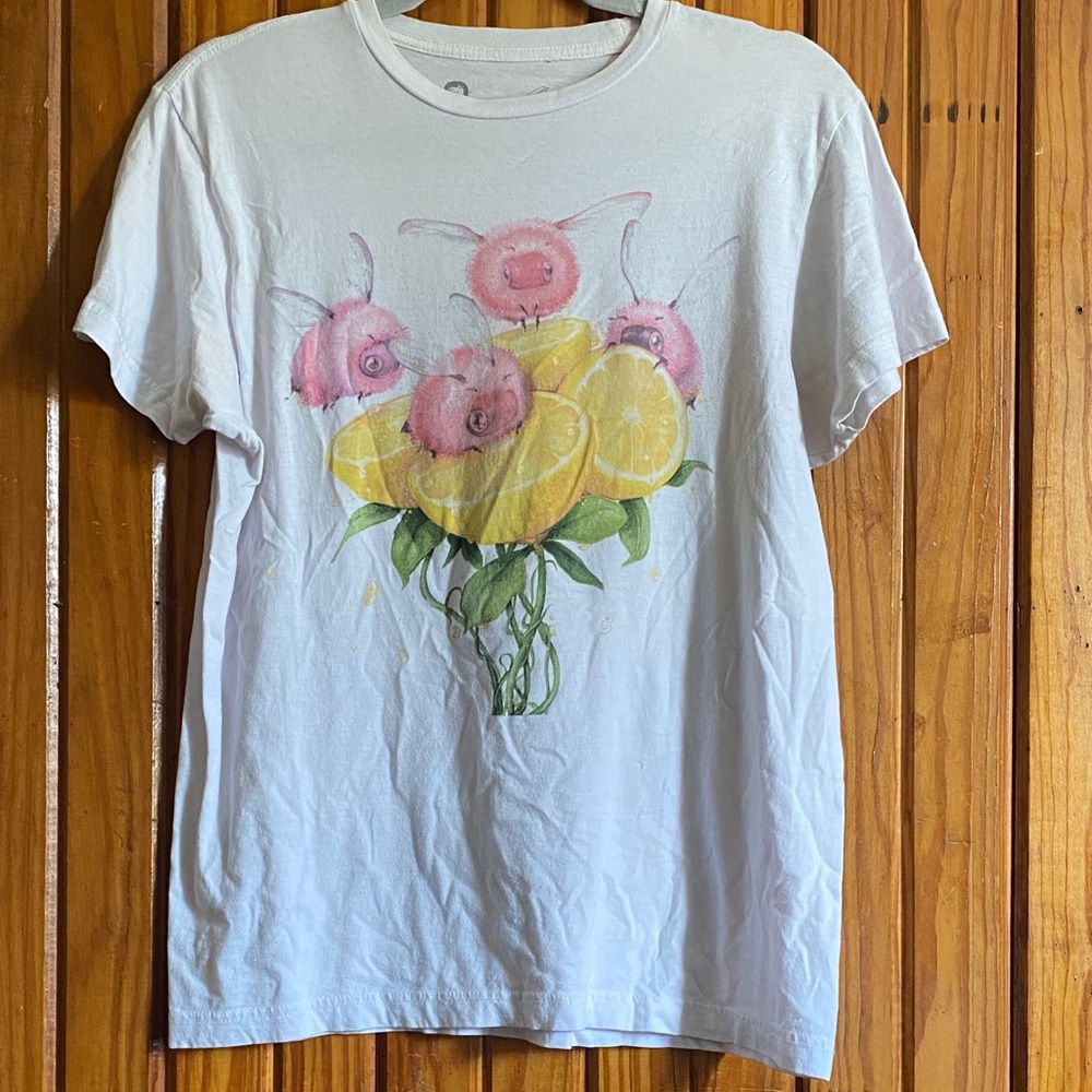 Camilla d’Errico Pink Bees and Lemons Summer Graphic T-Shirt